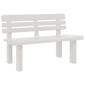 vidaXL Puutarhapenkki valkoinen 110x52x71 cm polypropeeni