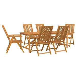 vidaXL Piharuokailu setti 7 pcs Ruskea Tihe&auml; akasiapuu