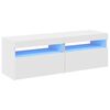 vidaXL TV-tasot LED-valoilla 2 kpl valkoinen 60x35x40 cm