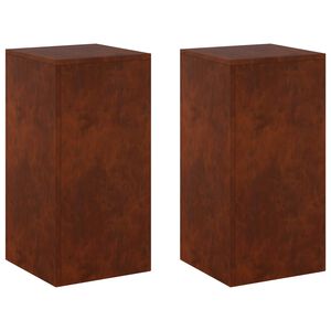 vidaXL Kasviteline 2 pcs Ruosteinen 30 x 30 x 60 cm S&auml;&auml;nkest&auml;v&auml; ter&auml;s