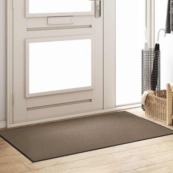 vidaXL Ovenmatto Beige ja musta 90 x 150 cm Polypropeeni ja vinyyli