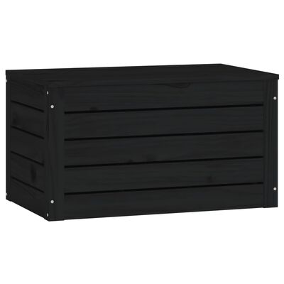 vidaXL Säilytyslaatikko musta 59,5x36,5x33 cm täysi mänty