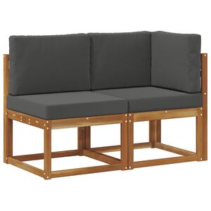 vidaXL Ulkomoduulisohva tyynyll&auml; 2 Kappale Luonnollinen ja antrasiitti