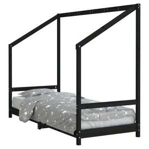 vidaXL Lasten s&auml;ngynrunko musta 80x200 cm t&auml;ysi m&auml;nty
