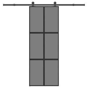 vidaXL liukuovi laitteistosarjalla 76x205 cm karkaistu lasi alumiini