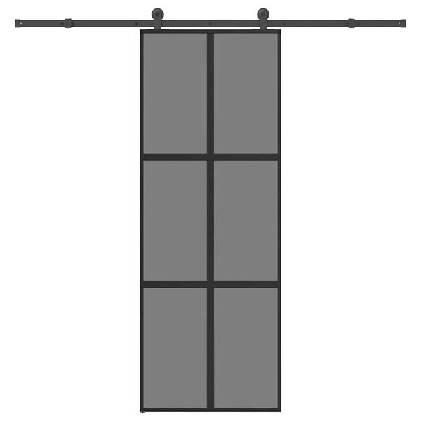 vidaXL liukuovi laitteistosarjalla 76x205 cm karkaistu lasi alumiini