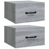 vidaXL Sein&auml;kiinnitett&auml;v&auml;t y&ouml;p&ouml;yd&auml;t 2 kpl harmaa Sonoma 35x35x20 cm