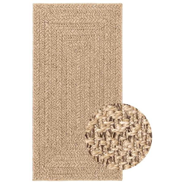 vidaXL Matto ZIZUR beige 80x250 cm juuttityyli sis&auml;- ja ulkok&auml;ytt&ouml;&ouml;n