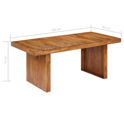 vidaXL Ruokapöytä 180x90x75 cm täysi akaasiapuu
