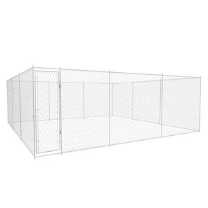 vidaXL Koiran ulkoh&auml;kki galvanoitu ter&auml;s 570x570x185 cm