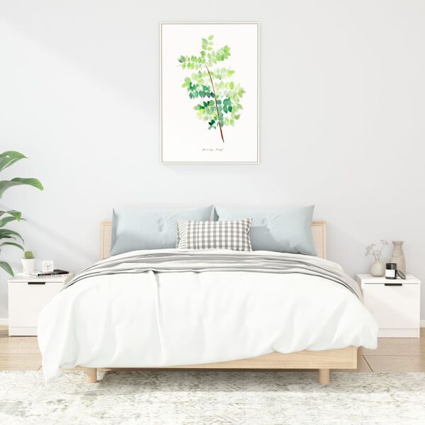 vidaXL Y&ouml;p&ouml;yd&auml;t 2 kpl korkeakiilto valkoinen 40x39x40 cm