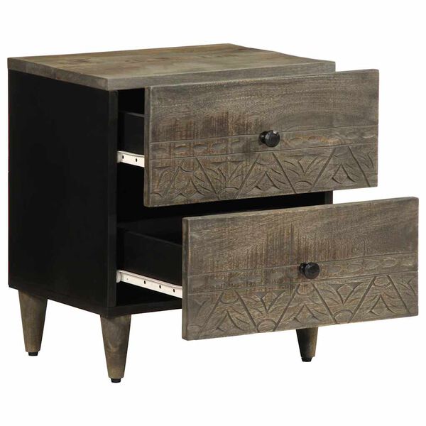 vidaXL Y&ouml;p&ouml;yt&auml;kaapit 2 kpl Vaaleanharmaa 40x33x46 cm Massiivipuu Mango