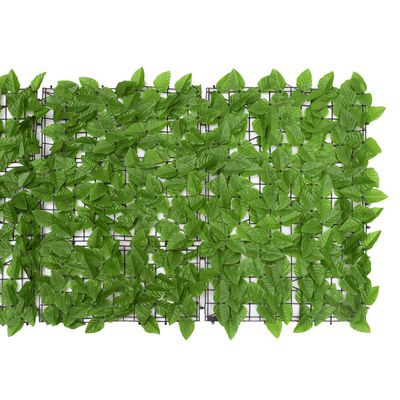 vidaXL Parvekkeen suoja vihreillä lehdillä 300x75 cm