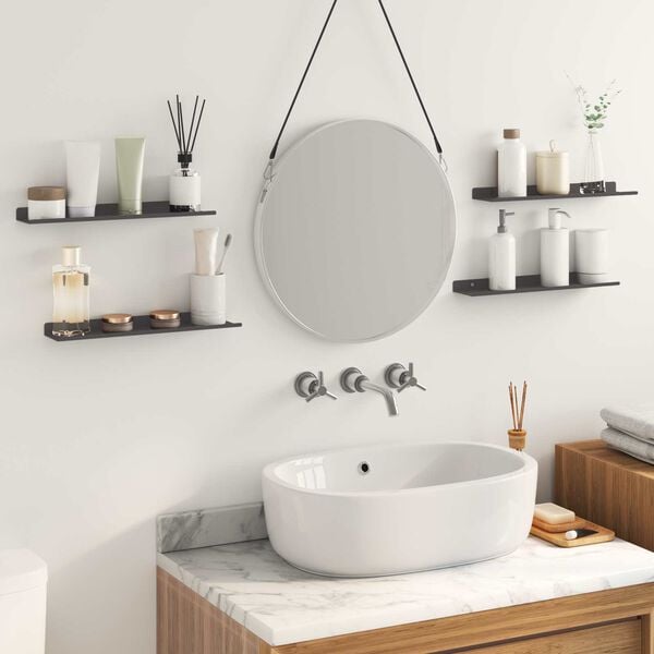 vidaXL Kelluva hylly 4 pcs Musta 40 x 9 x 2,5 cm Ter&auml;s