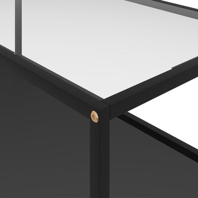 vidaXL Sohvapöytä läpinäkyvä ja musta 100x50x35 cm karkaistu lasi
