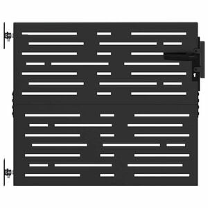 vidaXL Puutarhaportti 85 x 100 cm Jauhemaalattu ter&auml;s Musta Lukittava