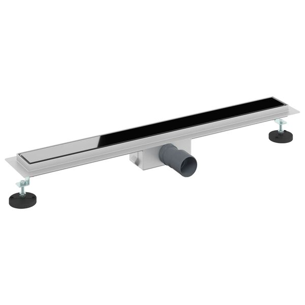 vidaXL Suihkuviem&auml;ri lasikannella Musta 70 cm Ruostumaton ter&auml;s 304