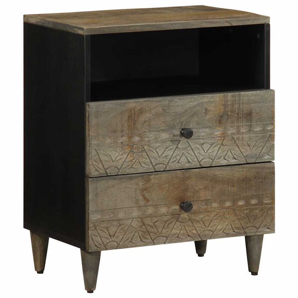 vidaXL y&ouml;kaappi vaaleanharmaa 50x33x60 cm massiivipuu mango