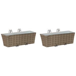 vidaXL Kaide 2 kpl Harmaa 50 x 17 x 17 cm Metalli