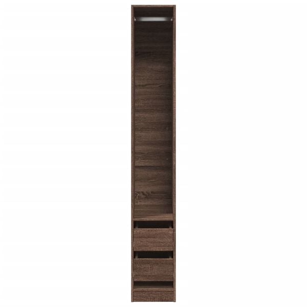 vidaXL Vaatekaappi ruskea tammi 30x50x200 cm tekninen puu