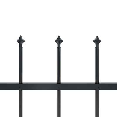 vidaXL Puutarha-aita keihäänkärjillä 5,1x0,8 m teräs musta