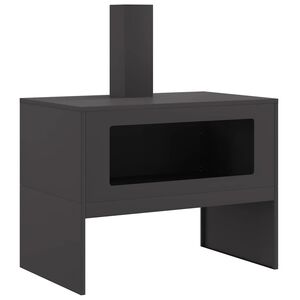 vidaXL Tulisija Musta 80 x 50 x 96 cm Kylm&auml;valssattu ter&auml;s