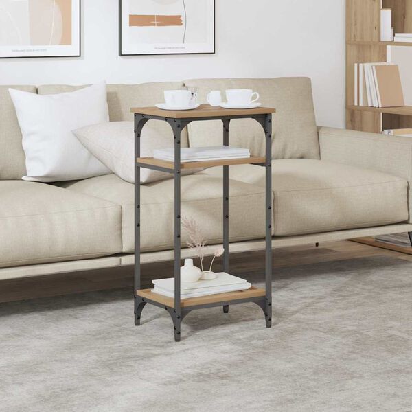 vidaXL Sivup&ouml;yt&auml; hyllyll&auml; Artisan tammi 40 x 30 x 75 cm Tekninen puu