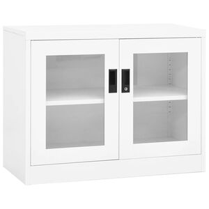 vidaXL Toimistokaappi valkoinen 90x40x70 cm ter&auml;s