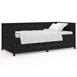 vidaXL Sohvas&auml;nky musta 90x200 cm t&auml;ysi m&auml;nty
