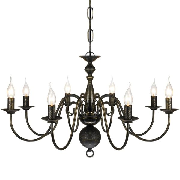 Antiikinmusta Metallinen Kattokruunu 8 x E14 Polttimot