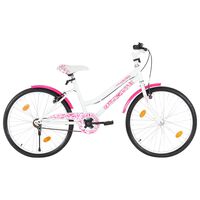 vidaXL Lasten pyörä 24" pinkki ja valkoinen