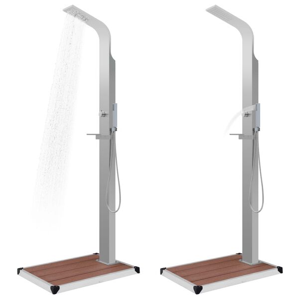 vidaXL Ulkosuihku alustalla WPC ruostumaton ter&auml;s