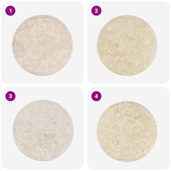 vidaXL Pöytälevy kerma Ø40x2,5 cm marmori