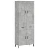 vidaXL Kaappi betoninharmaa 69,5x34x180 cm tekninen puu