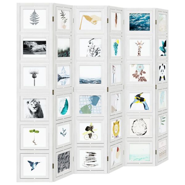 vidaXL 6-Paneelinen tilanjakaja valkoinen t&auml;ysi keisaripuu