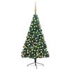 vidaXL Tekojoulukuusi puolikas palloilla esivalaistu vihr. 210 cm PVC