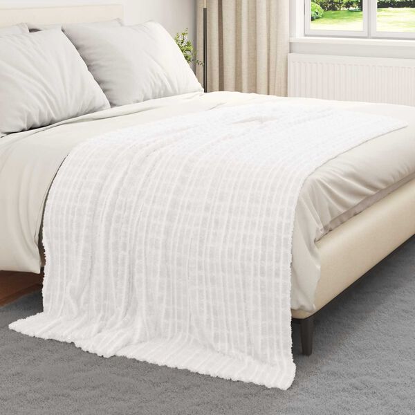 vidaXL Heittop&auml;&auml;llys 6 pcs Valkoinen 200 x 150 cm Fleese