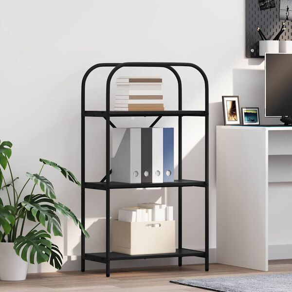 vidaXL Kirjahylly Musta tammi. 60 x 30 x 109 cm Tekninen puu