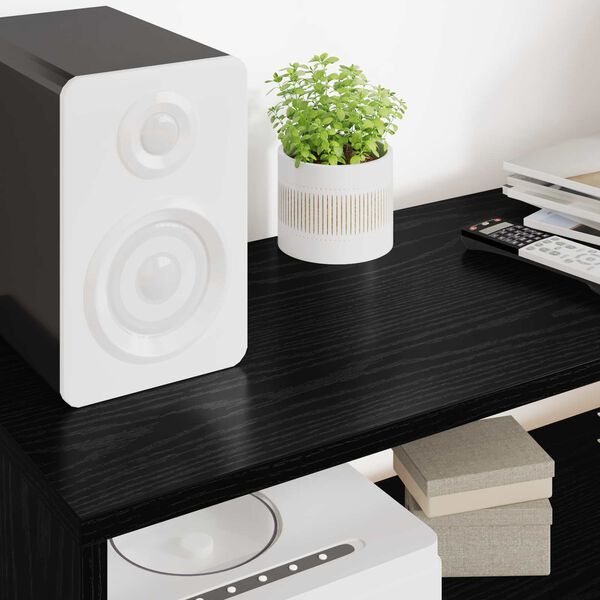 vidaXL TV-kaappi Musta tammi. 100 x 30 x 40 cm Tekninen puu