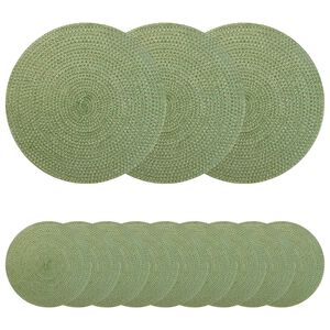 vidaXL Juutti Lautaset 12 kpl Oliivinvihre&auml; 100% Tossa Juutti