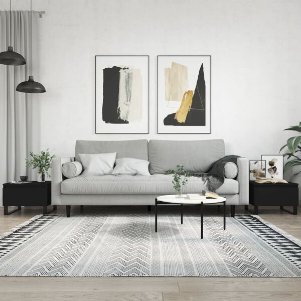 vidaXL Sohvap&ouml;yd&auml;t 2 kpl musta 50x46x35 cm tekninen puu