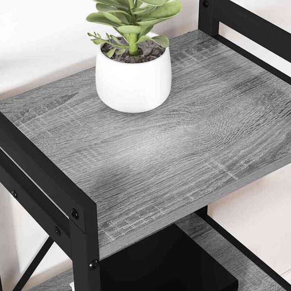 vidaXL Kirjahylly Harmaa sonoma 60 x 30 x 85 cm Tekninen puu