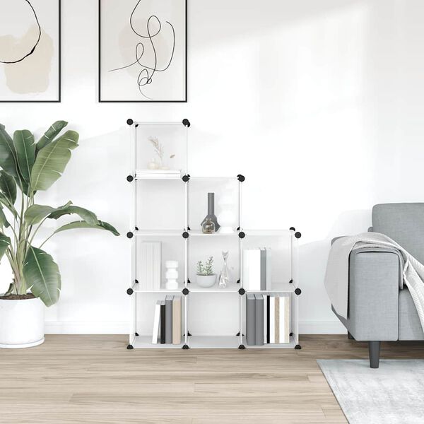 vidaXL S&auml;ilytyslokero 9 kuutiolla l&auml;pin&auml;kyv&auml; PP