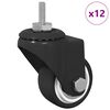 vidaXL K&auml;&auml;nt&ouml;py&ouml;r&auml; 12 kpl Musta 40,4 x 40,4 x 19,7 mm
