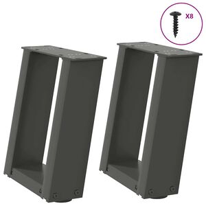 vidaXL Sohvap&ouml;yd&auml;n jalat U-muotoiset 2 kpl antrasiitti 30x(30-31) cm ter&auml;s