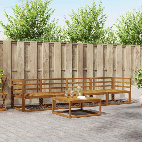 vidaXL Ulkosohvakokoelma 5 pcs Luonnollinen Tihe&auml; akasiapuu