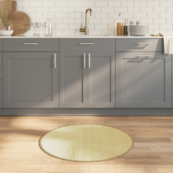 vidaXL Matto py&ouml;re&auml; vaalea luonnollinen 80 cm bambu