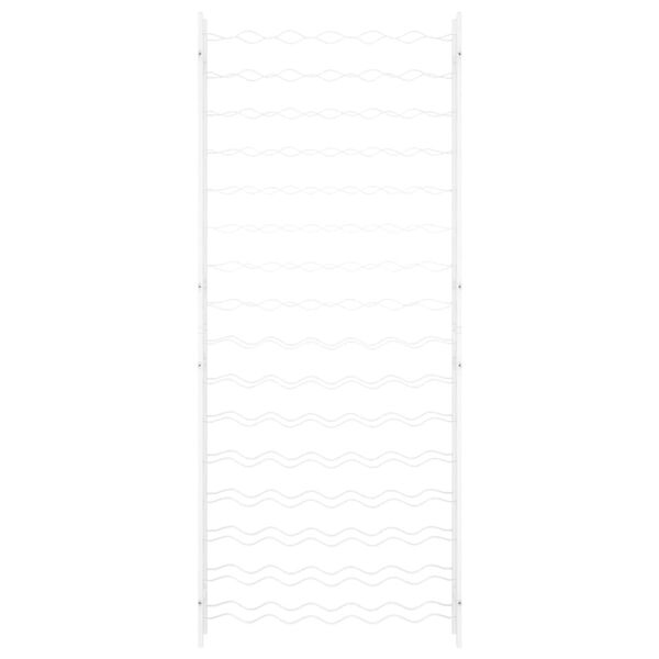 vidaXL Viinipulloteline 96 pullolle valkoinen metalli