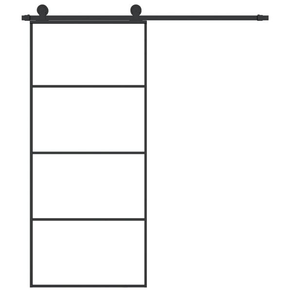 vidaXL Liukuovi asennustarvikkeilla 90x205 cm ESG lasi ja alumiini