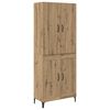 vidaXL Korkea kaappi Artisan tammi 69,5 x 34 x 180 cm Tekninen puu